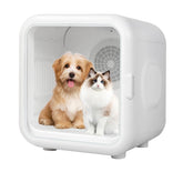PETEASE 62L Large Capacity Automatic Pet Dryer Box - Smart Temperature Control, Ultra Quiet, Anti-Stress, 360° Efficient, for Cats and Small Dogs (Cube Pet Dryer Box - White)